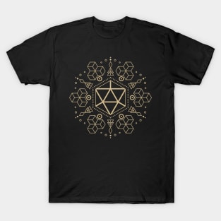 Polyhedral D20 Dice Geometric Symbol Tabletop RPG T-Shirt